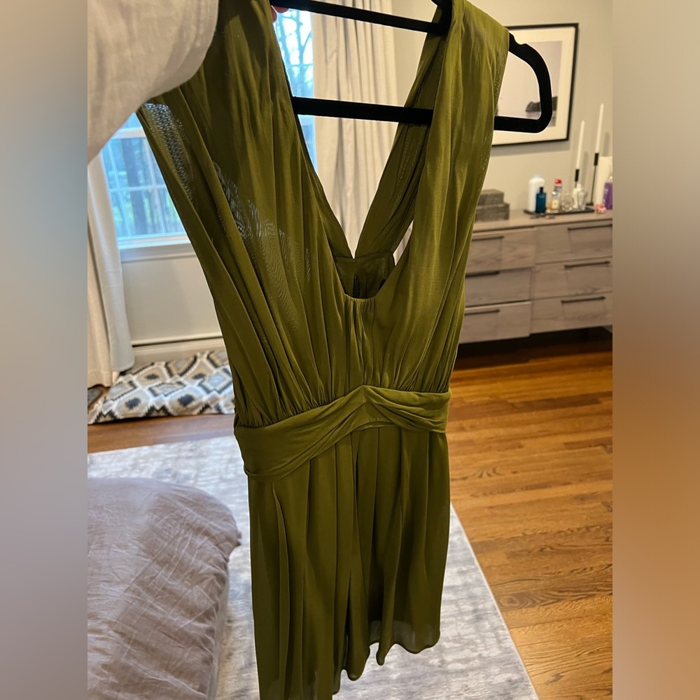 Yigal Azrouel Olive Green V Neck Top